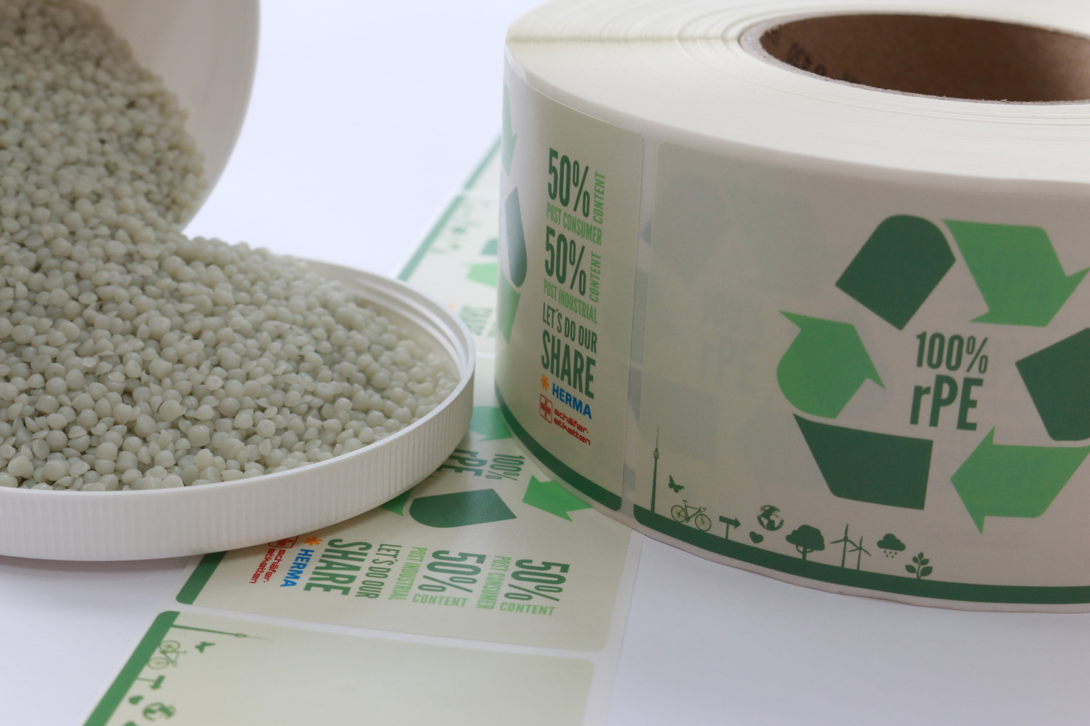 Erstes PE-Folienetikett komplett aus Recyclat