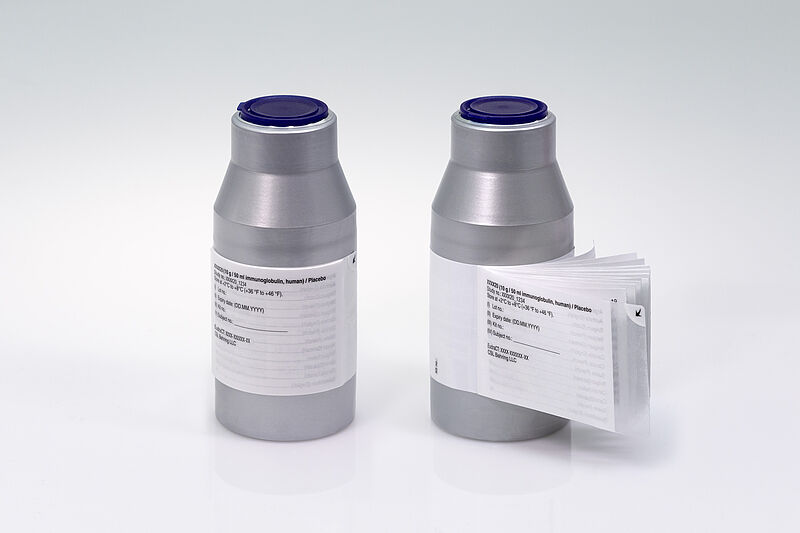 Speziallabel von Schreiner MediPharm verblindet Vials für klinische Studie von CSL Behring