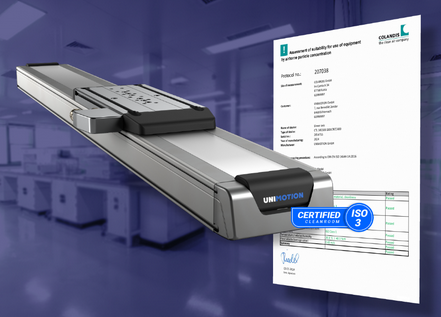 UNIMOTION erhält die ISO 3 Reinraum-Zertifizierung für CTL-Lineareinheiten