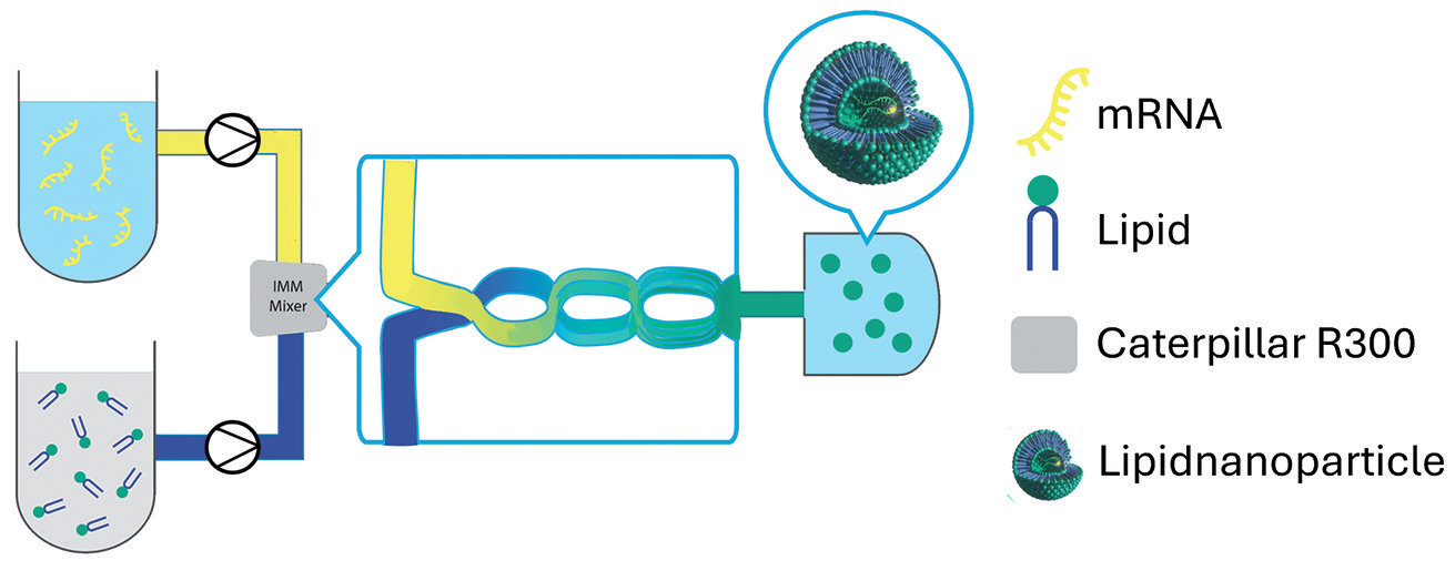 Towards Industrial-Scale LNP Manufacturing | Performance and Scalability of the Caterpillar R300 Microfluidic Mixer